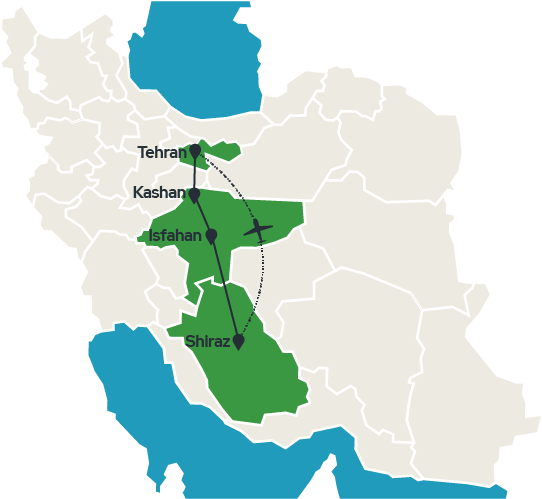 7-day-iran-cultural-tour-trip-map