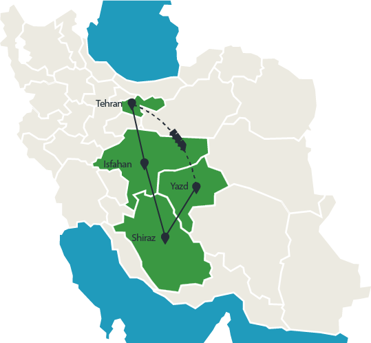 9-day-iran-budget-tour-trip-map