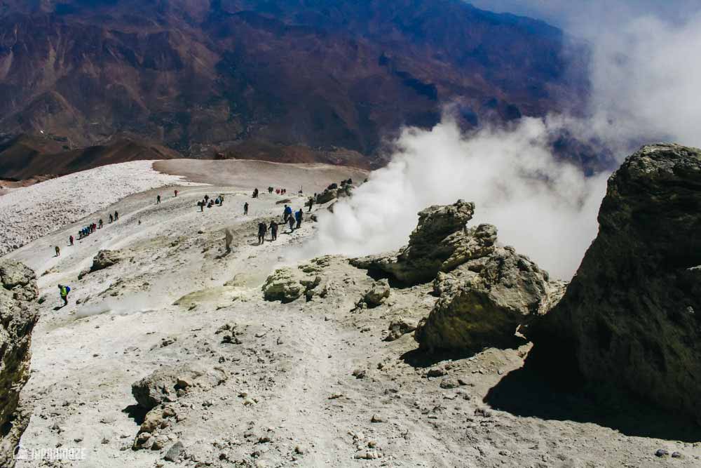 Sulfur hills mountain range Damavand
