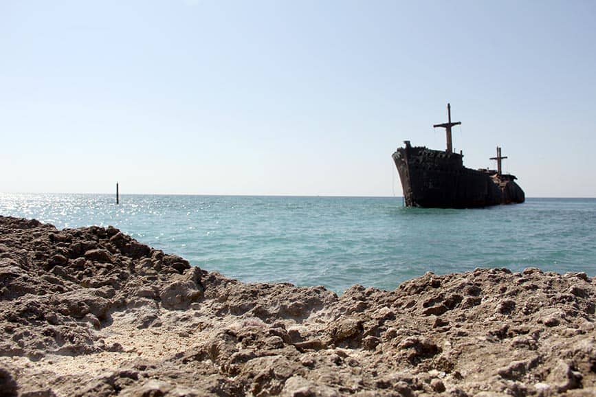 Greek ship in Marjan Kish beach